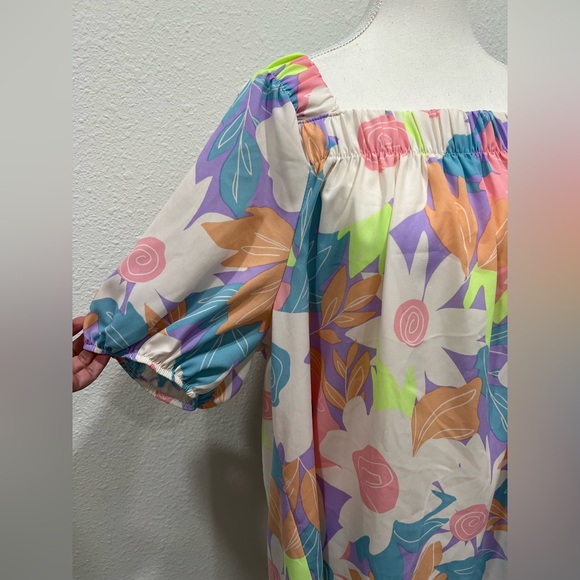 ENTRO Square Neck Floral Top EUC - Picture 3 of 8